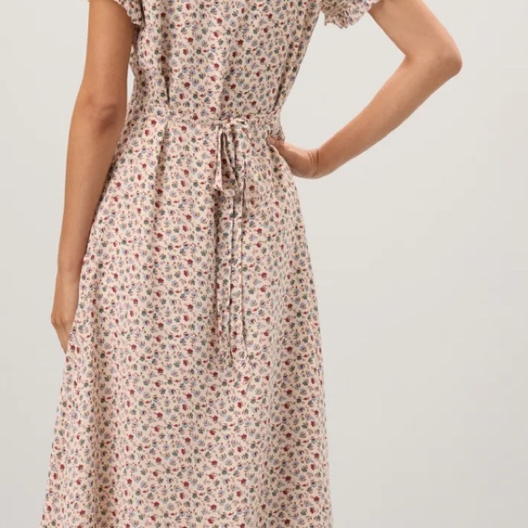 NWT $498 Size 8 Polo Ralph Lauren Floral Ruffle-Trim Midi-Dress - Picture 4 of 13